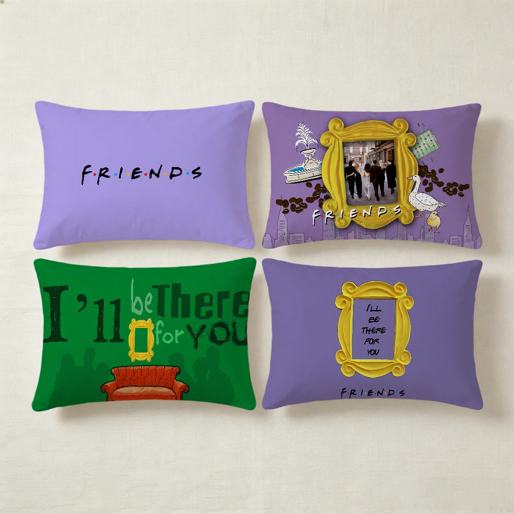 F-friends Anime Cute Cushion Cover Rectangle Pillow Cover Home Sofa Living Room Dorm Bedside Hogar Pillowcase Party Gift