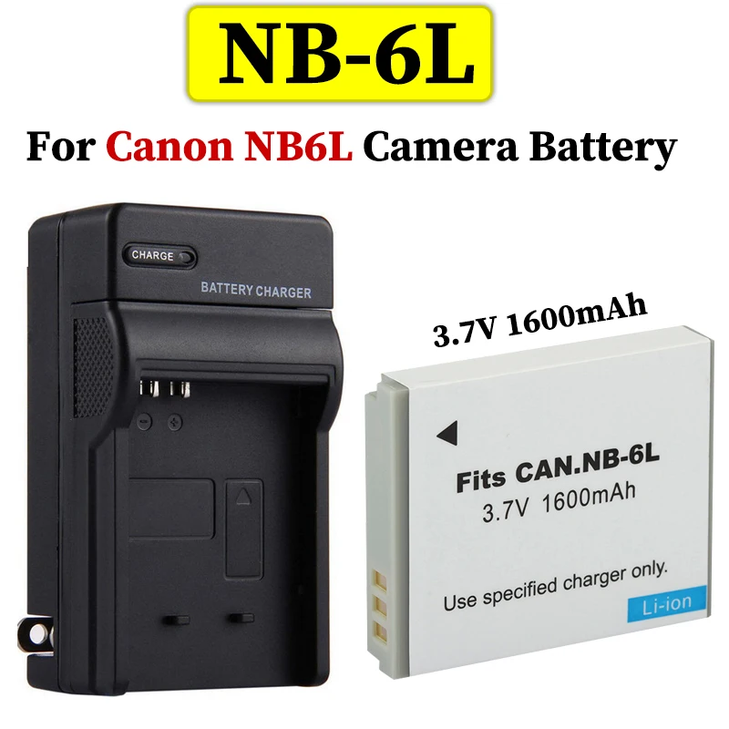 

NB-6L NB6L Battery 1600mAh for Canon Powershot SD770 IS D10 S90 IXUS 85 IS 95 200 25IS NB 6L Camera Batteries and Charger