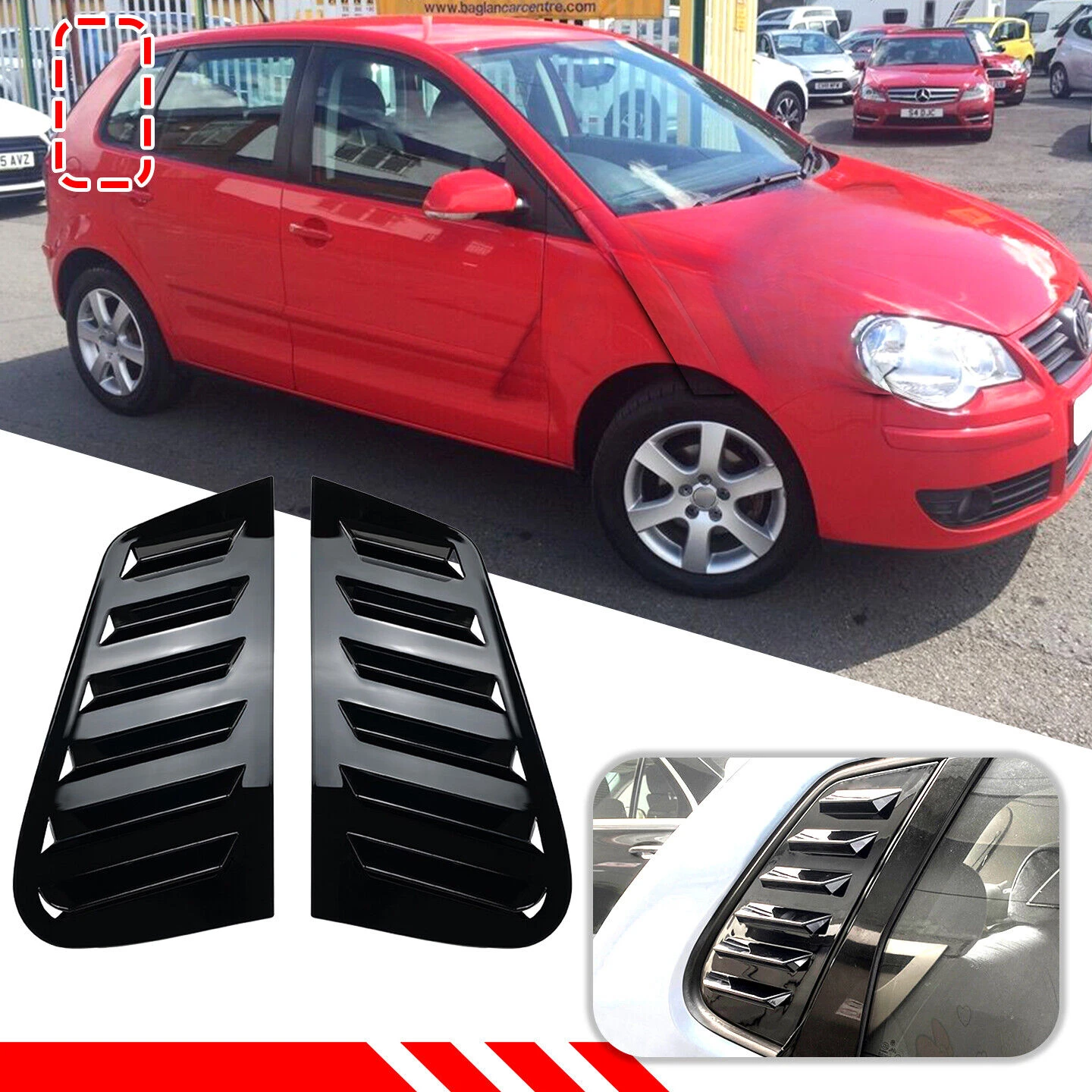 For Polo MK4 9N3 Facelift 9N 2002-2008 Side Vent Window Scoop Louver Cover