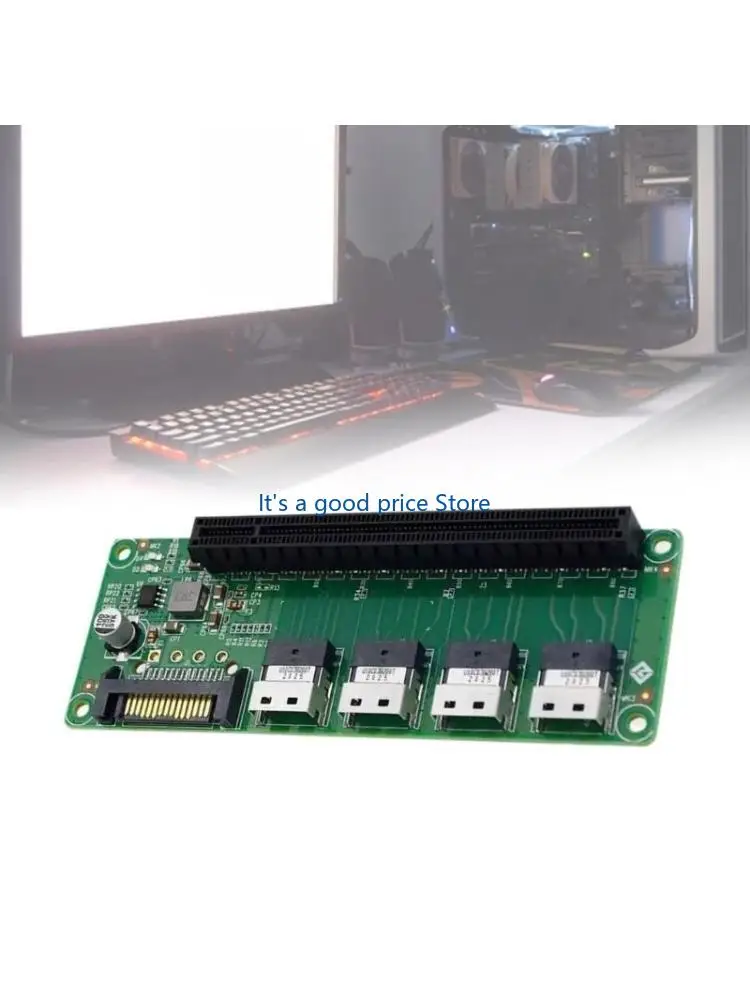  4 Port SlimSAS-8654 to PCIE X16 Adapters Bifurcation Motherboards Connectors