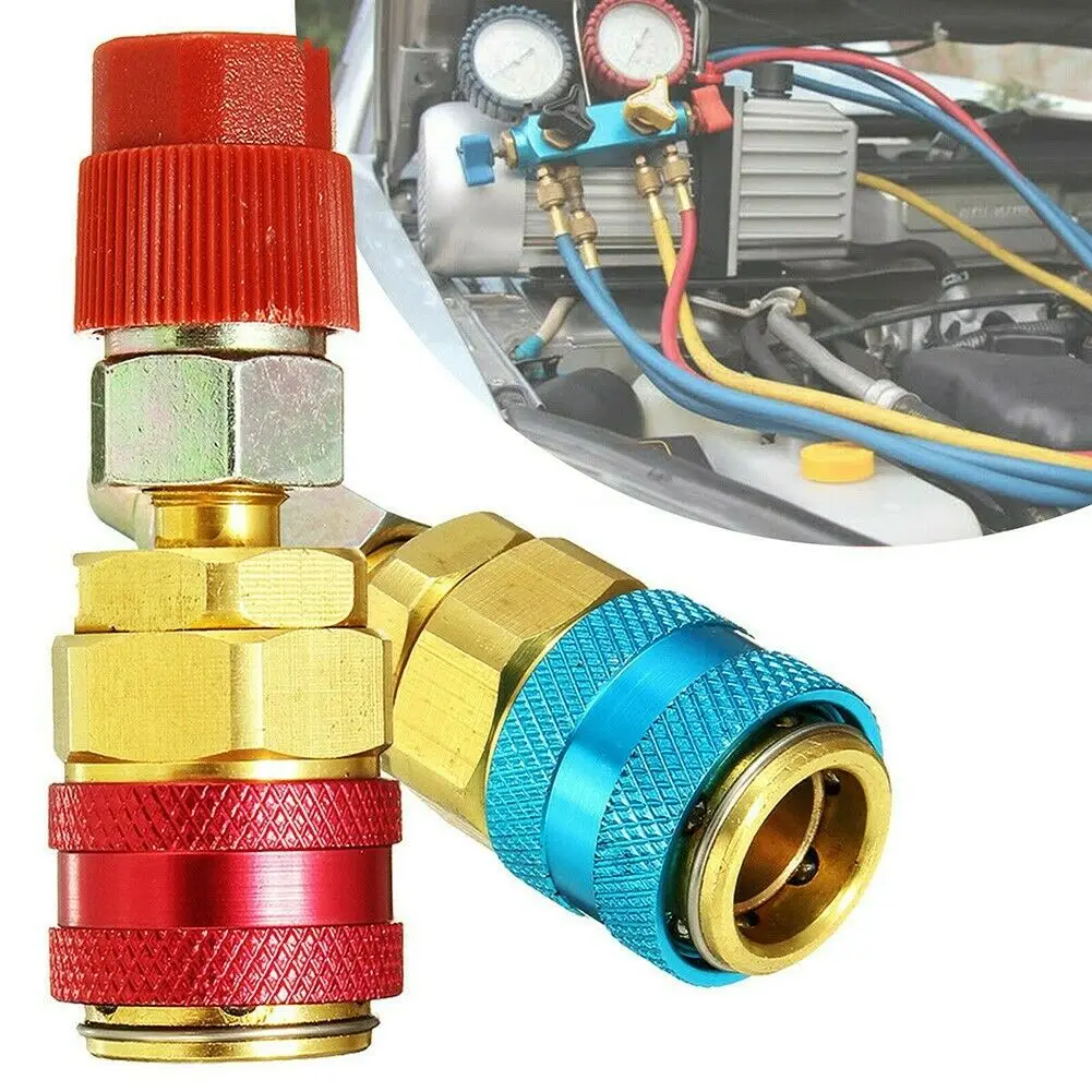 

Hot Sale Auto Replacement Parts 2pcs Car A/C Air Condition Low/High R134 Quick Coupler Extension Adapters