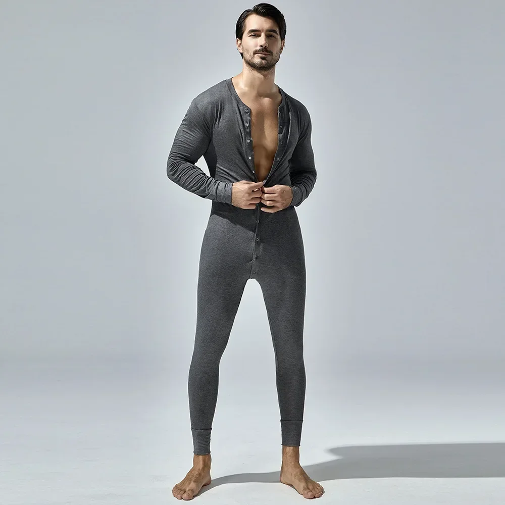 

New Men's One-Piece Pajamas Home Fitness Wear Men's Bodysuit