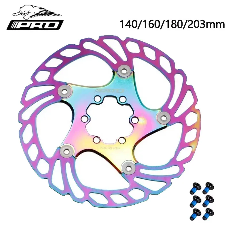

IIIPRO Mountain bike thickened floating rotor 140mm 160mm 180mm 203mm road bike strong cooling disc brake rotors rainbow MTB