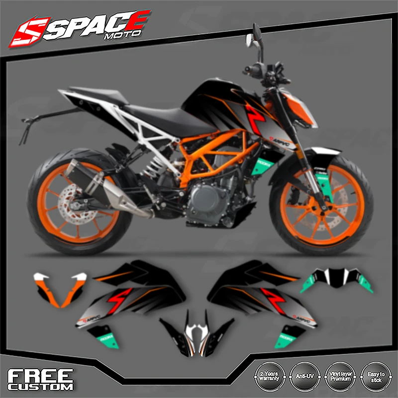 

SPACE Custom Motorcycle Graphics For KTM 2017 2018 2019 2020 DUKE 125 17-20 DUKE125 390 Decal Stickers Kits 003