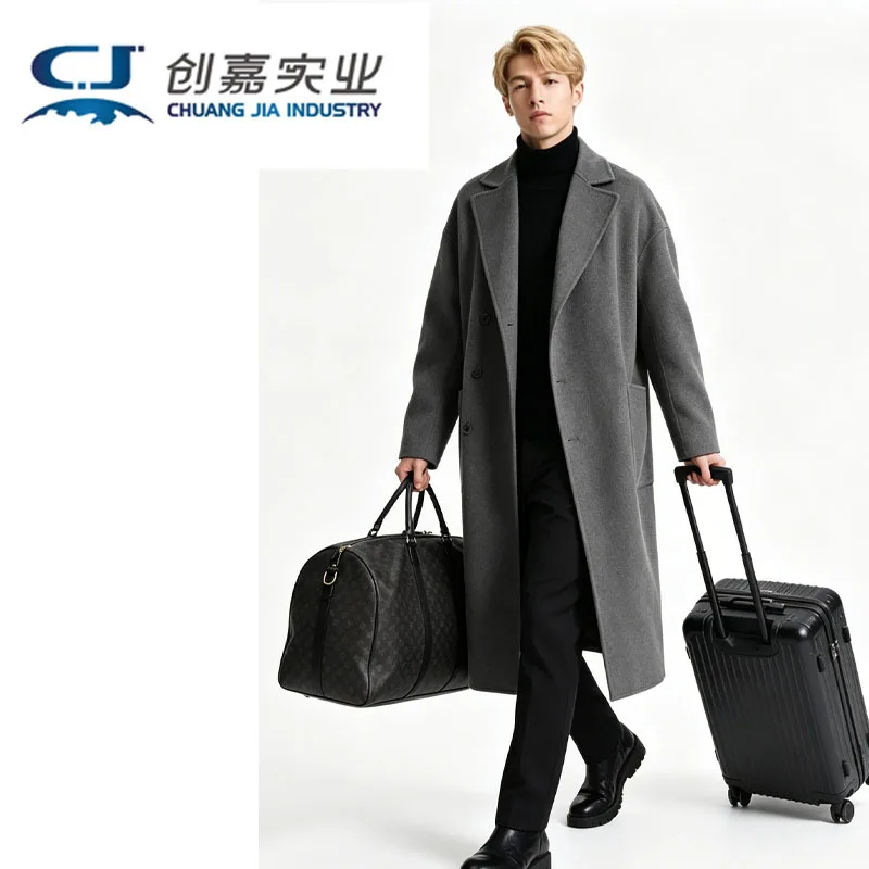 

Natural Pure Wool Men's Coat High-end Fall-Winter Business Men's Formal Oversized Outerwear Warm and Protective Men's Clothing