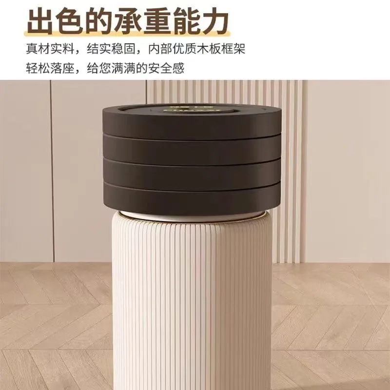 بسيطة وأنيقة جولة البراز المنزل مرحاض تخزين مسند القدمين للماء مريحة لينة جولة الجلود النسيج العثماني البراز