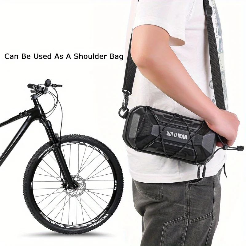 2L Large Space Bicycle Handlebar Bag Rain-Proof Hard Shell Road Bike Bag Quick-Release Bracket Design Cycling Bag