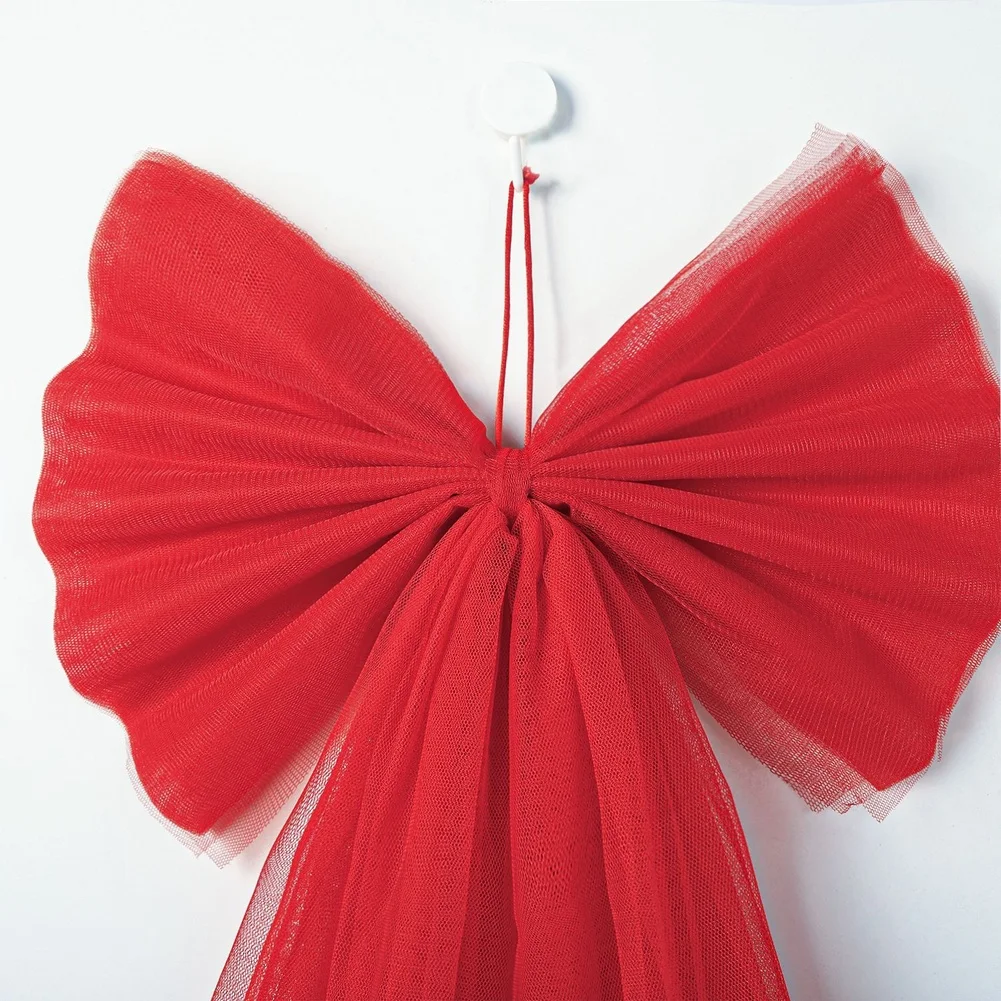 Extra Large For Organza Bow With Long Flowing Ribbons For Christmas Tree Window Wall Holiday Party Decoration Ornaments