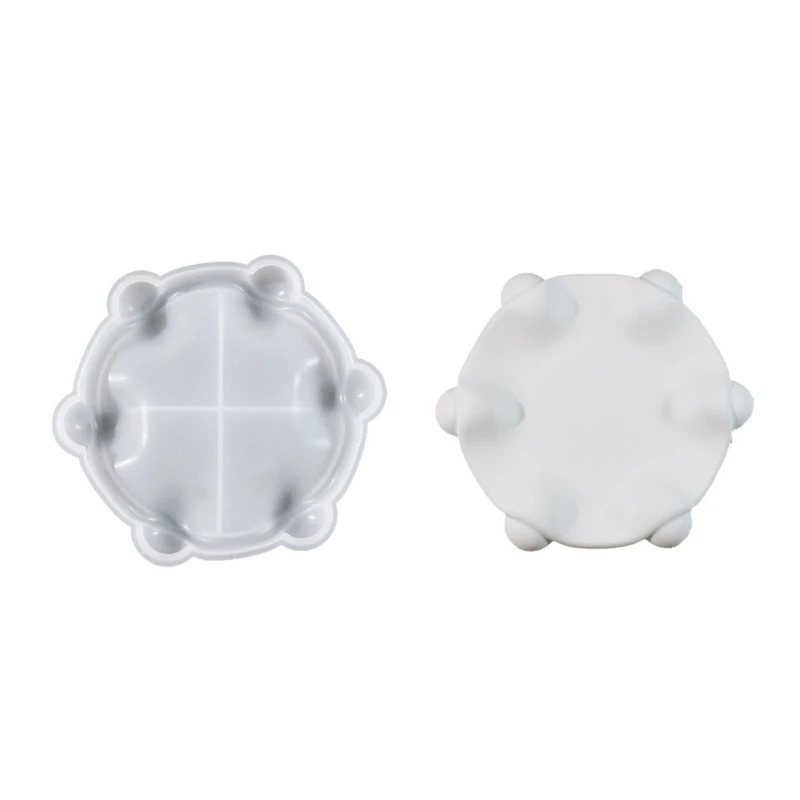 Round Shaped Jewelry Holder Plate Mold Sturdy Silicone Epoxy Resin Tray Mold with Curved Brim for Unique Craft Projects