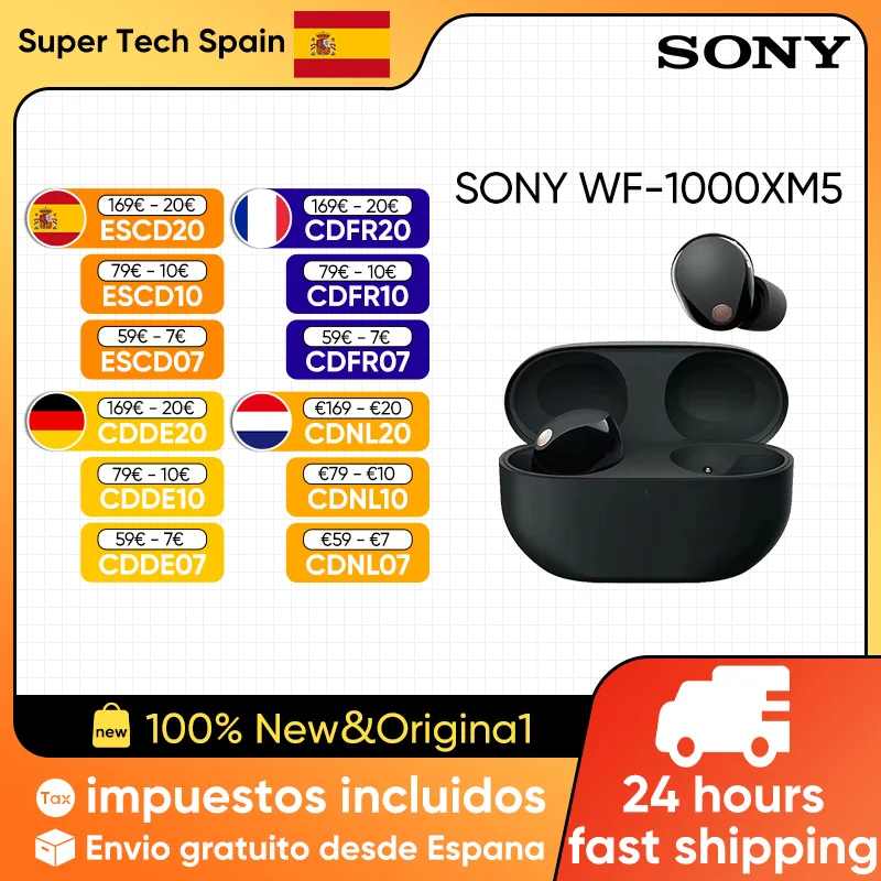 Sony WF-1000XM5 drahtlose Geräusch unterdrückung Bluetooth-Kopfhörer bis zu 24 Stunden Akkulaufzeit