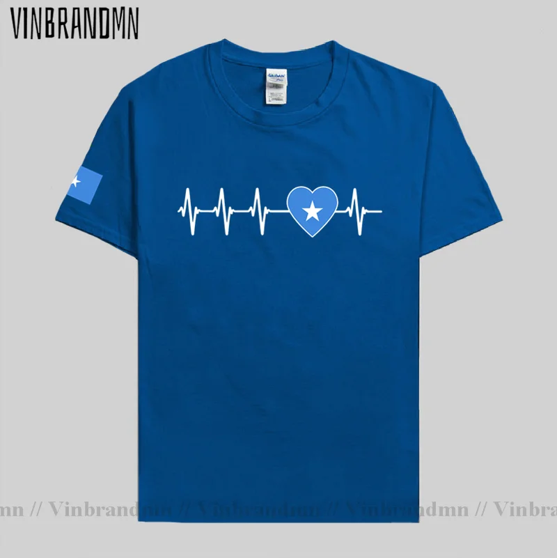 Somali Heartbeat T shirt I Love Somalia Country Flag Heart Family T-Shirt Mens New Fashion Jersey Nation Team 100% Cotton Tshirt