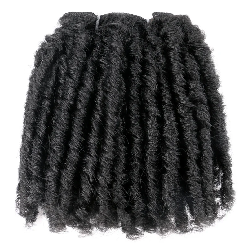 Synthetic Short Afro Curly Twist Hair Weaving Black Brown Purple African Hairstyle Double Weft Hair Extension Full Head