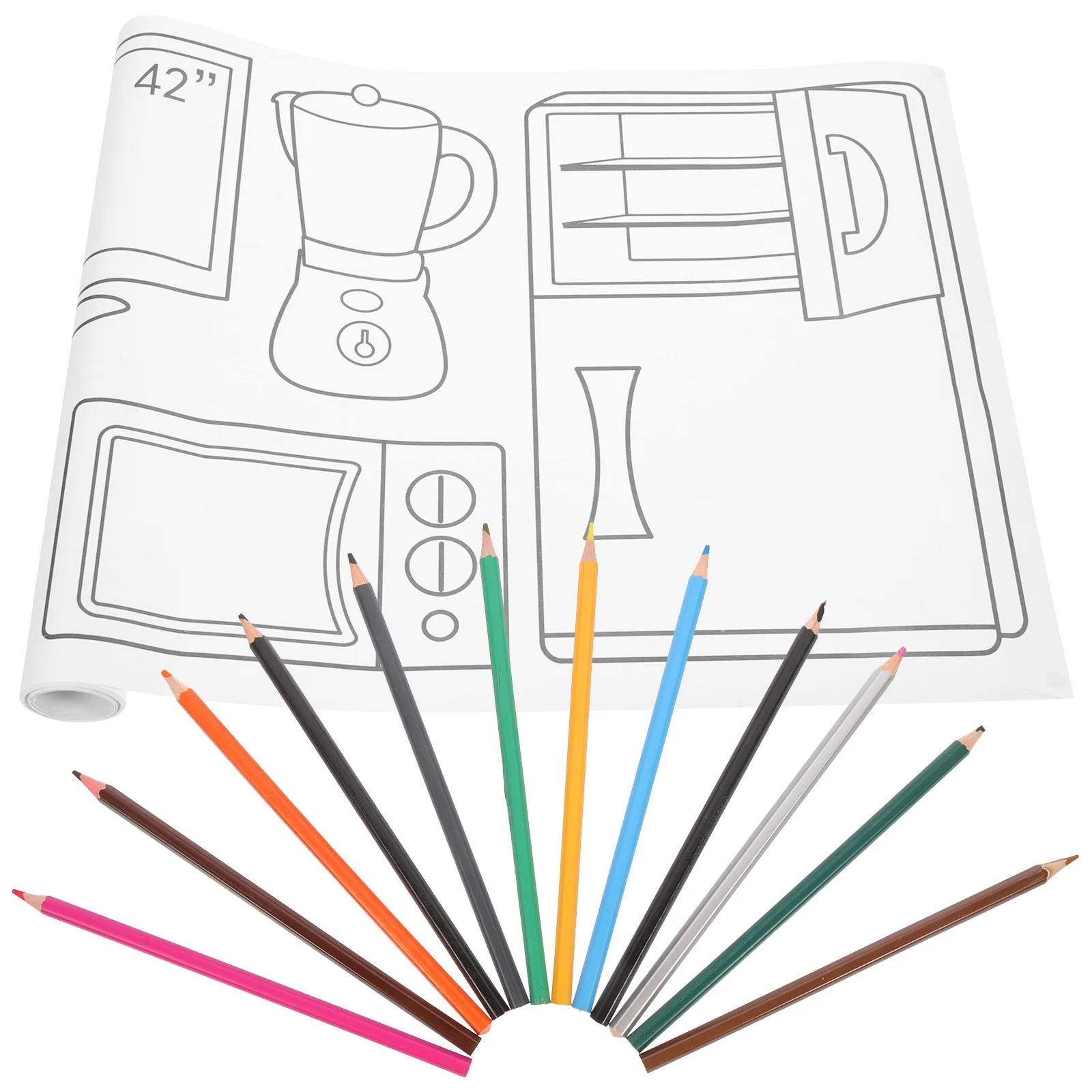 

1 Set Of Large Coloring Poster For , Adhesive Wall Drawing Paper Roll, Educational Diy Graffiti Art, 'S Watercolor