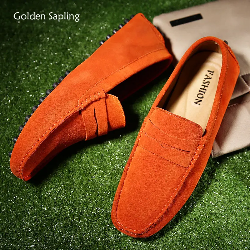 

Golden Sapling Moccasins for Men Retro Party Loafers Classics Men's Casual Shoes Leisure Business Footwear Wedding Dress Flats