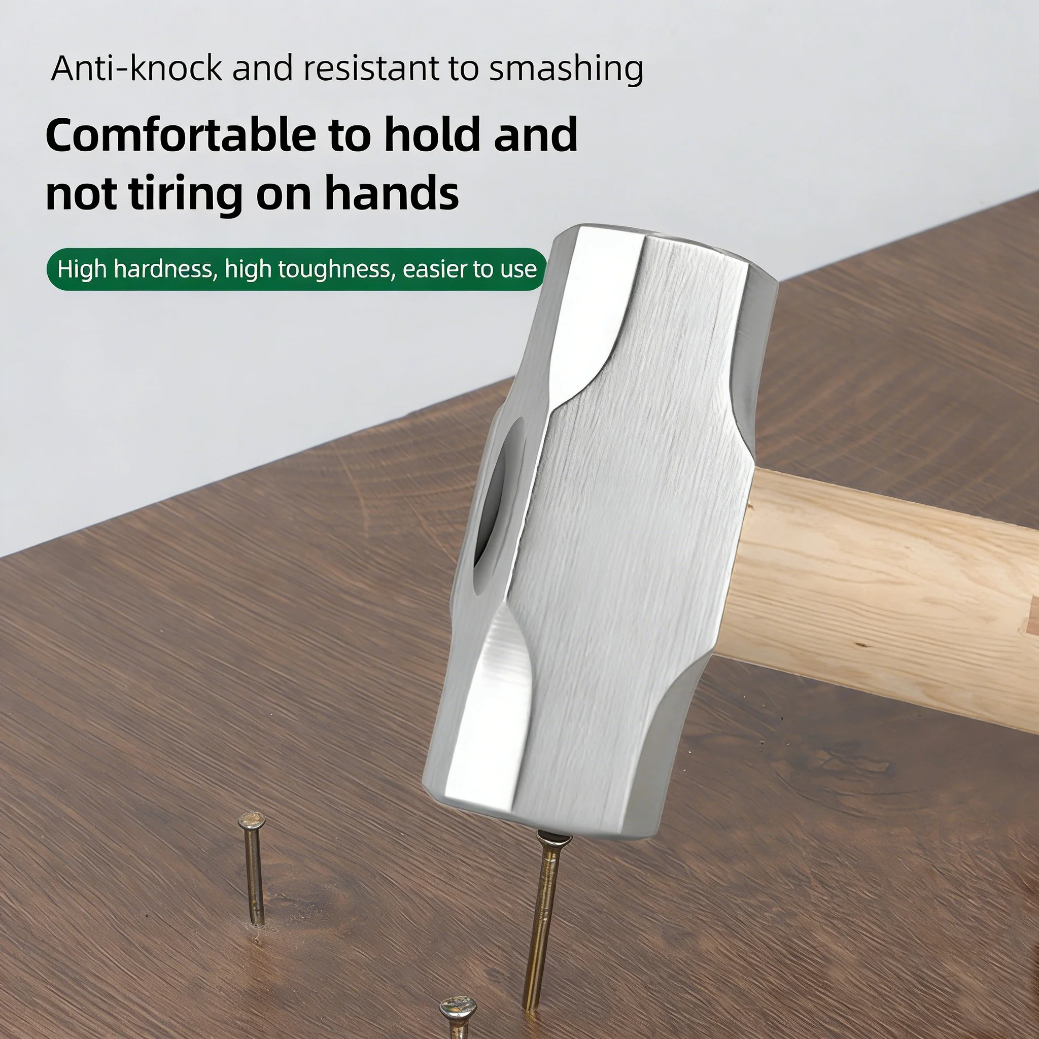 Mini Hammer High Carbon Steel Small Hammer Solid Wood Short Handle Octagonal or Round Head Hammer Small Manual Hardware Tool