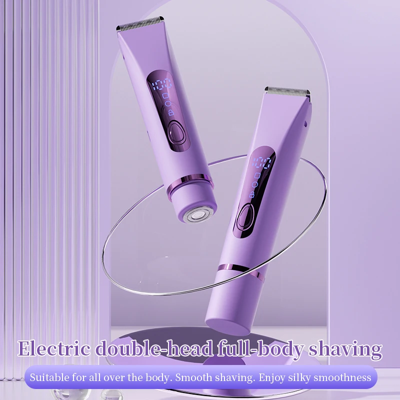 Lady Shaver for Women, 2-in-1 Dual Head Electric Shaver, Painless Body Hair Remover, Underarm Legs Bikini Face Trimmer