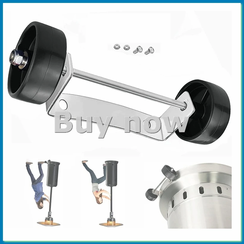 Universal Patio Heater Wheel Kit-Stainless Steel Silver Bracket + Black Wheels,Patio Tall Propane Gas Patio Heater Wheel-A14I