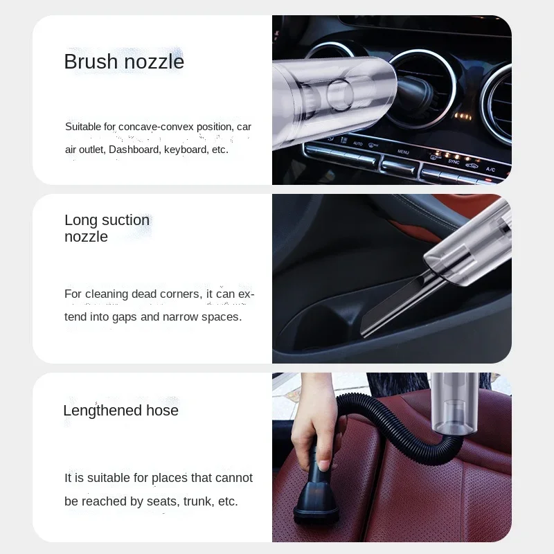 12000pa Wireless Car Cleaner Household Car Portable Large Suction Machine Powerful Anti-Mite Small High Power Vacuum Cleaner