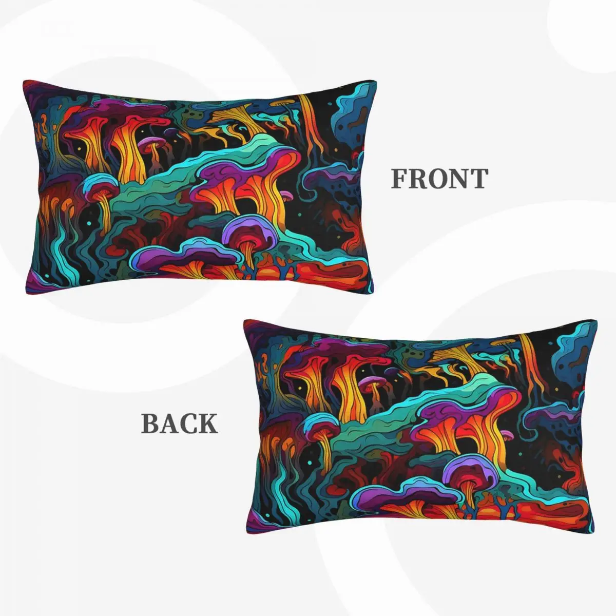 Acid Trippy Weird Psychedelic Wavy Mushroom Rectangle Pillowcase Cushion Cover Decorative Bedroom Bed Home Comfort Throw Pillow