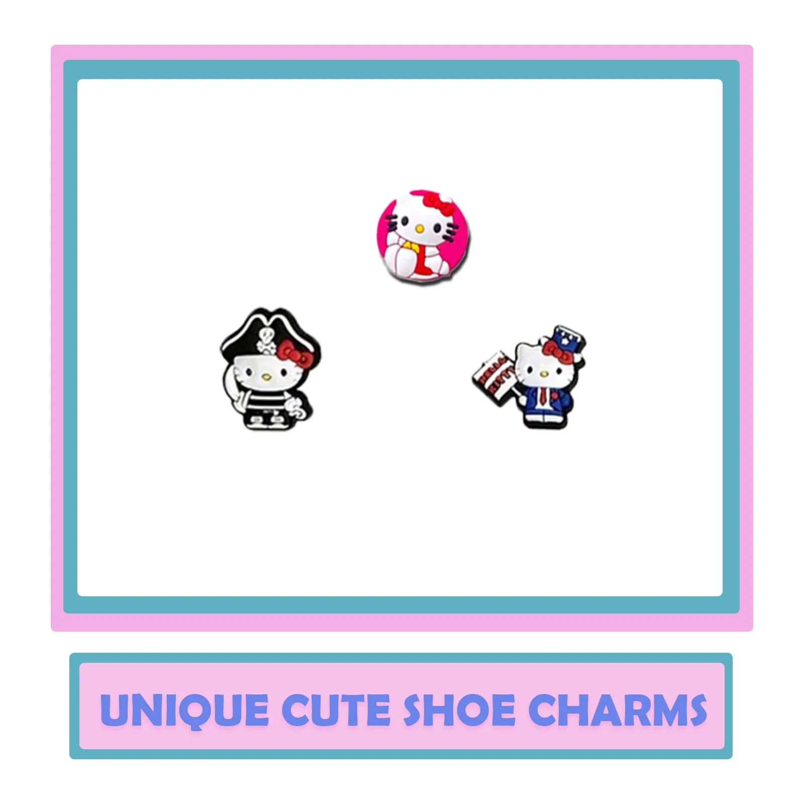 Random 10/20/30Pcs Sanrio Hello Kitty Series Shoe Charms For Sandals, PVC DIY Shoe Decorations Accessories Shoe Pins Great Gift image 2