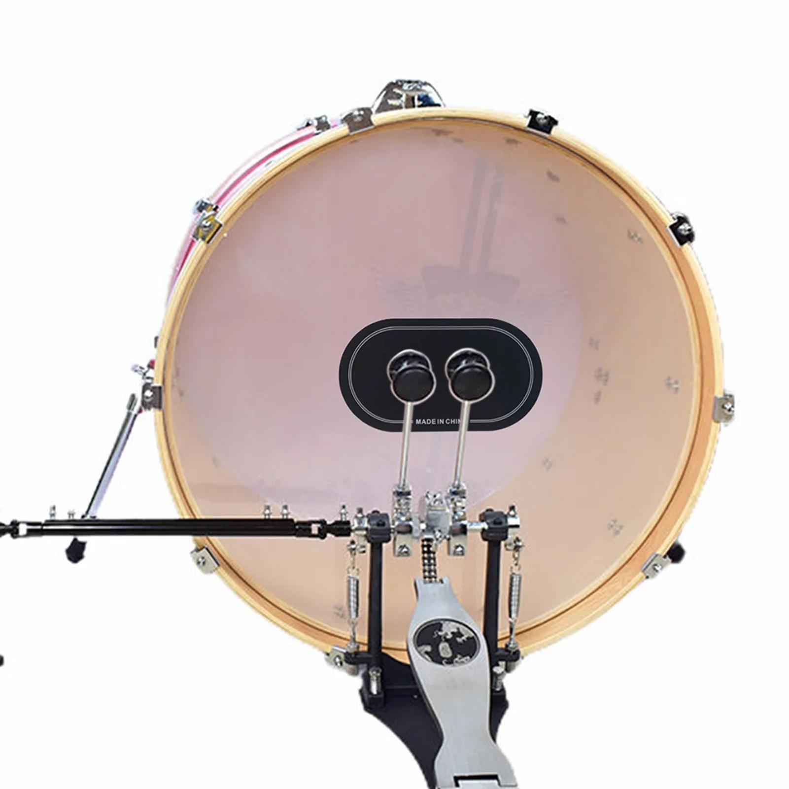 2 Pack Double Pedal Drumhead Patches Wear-resistant Stickers Self-Adhesive Drumhead Patch Protectors Drum Protective Pad