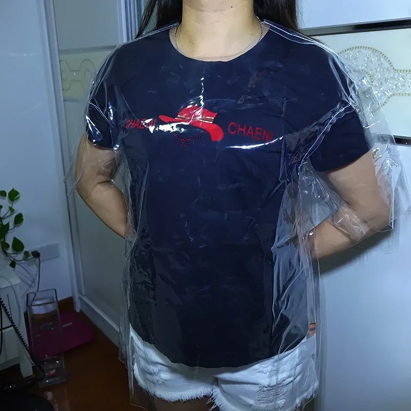 Maglietta Trasparente in TPU alla Moda, Top in Plastica Morbida e Leggera, Trendy Streetwear Casual per Feste, Club e Uso Quotidiano