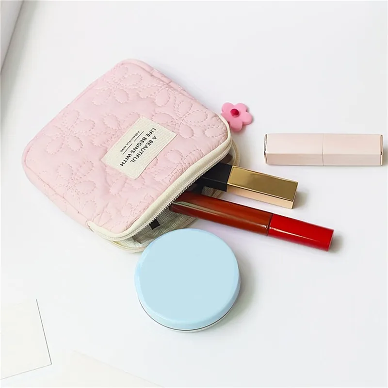 Fashion Women Small Cosmetic Bag Travel Mini Sanitary Napkins Organizer Make Up Coin Money Card Lipstick Storage Pouch Purse Bag