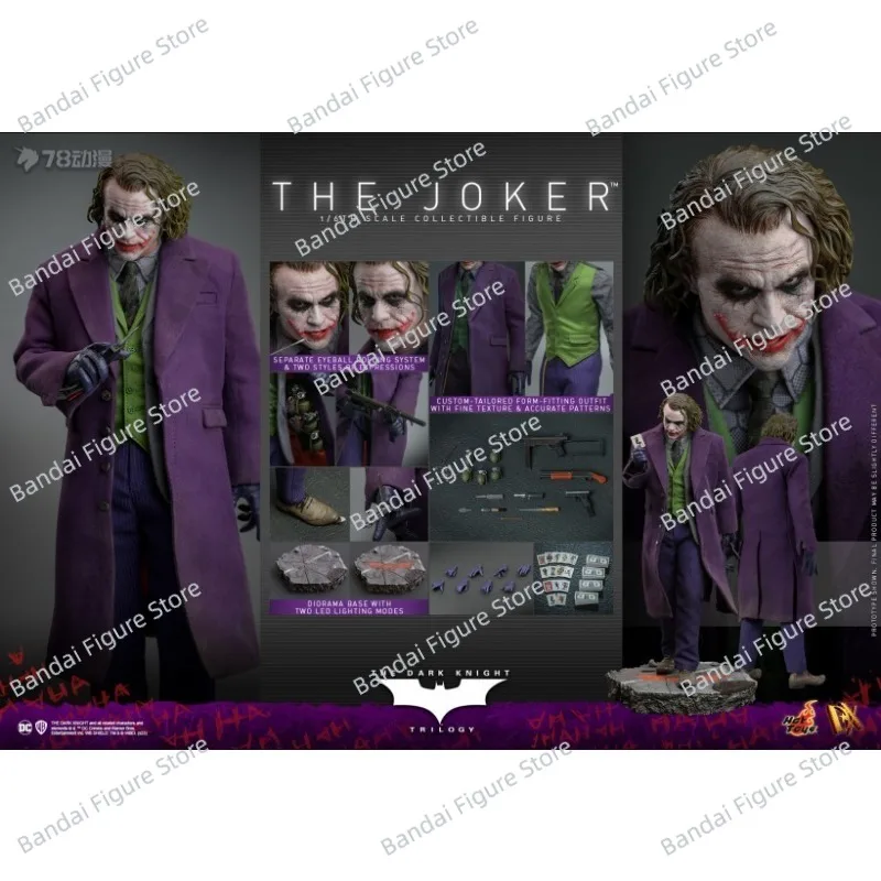 

HOTTOYS HT DX32 1/6 Collectible Glue Hair Joker Action Figure Comics Dark Black Villain Delicate 12" Full Set Soldier Model