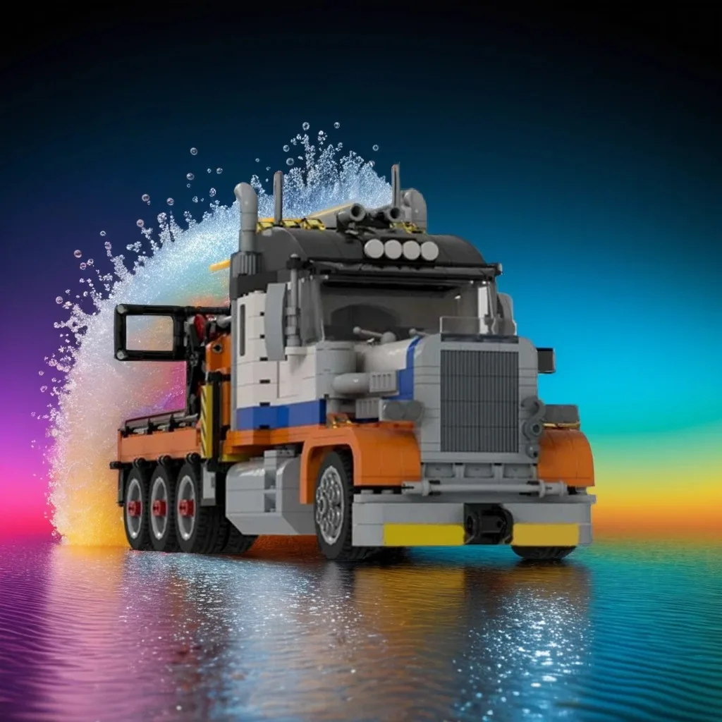 

1163pcs MOC Heavy Tow Rotator Truck Heavy-Duty Tow Vehicle DIY Model Building Blocks Birthday Toys Gift