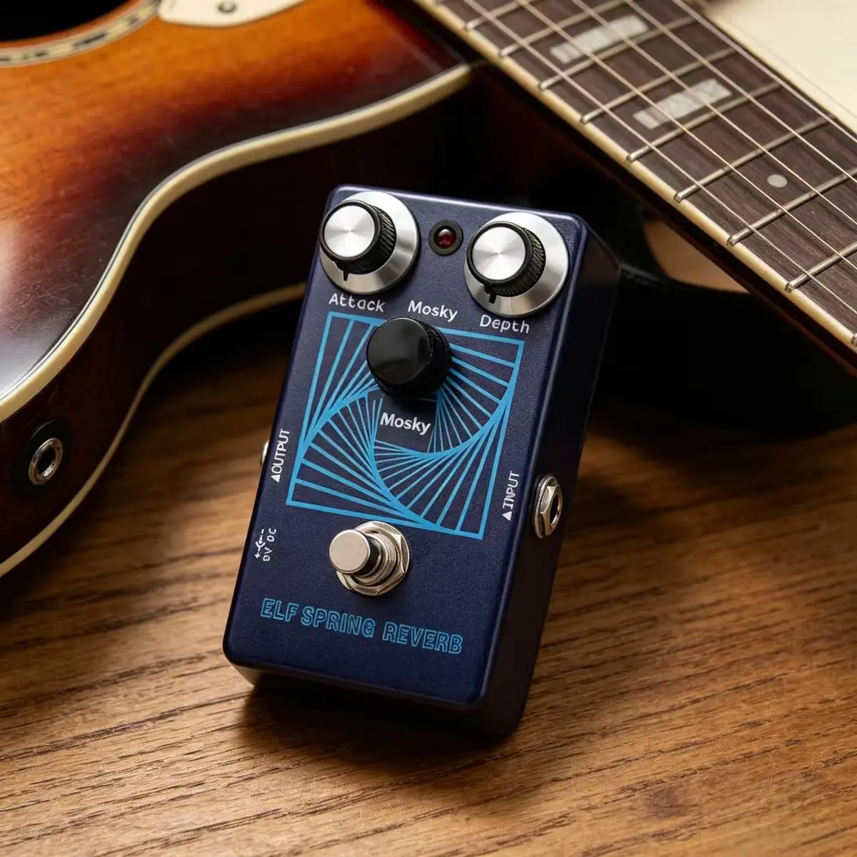 Mosky ELF Spring Reverb Guitar Bass Effect Pedal, Creepy Analog Digital Reverb Vintage Voiced Echo True Bypass Mini Pedal view 4