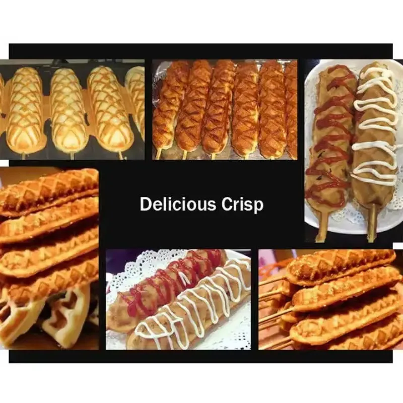 Other Snack Machines Corn Hot Dog Make Machine Electric Waffle Maker Heating-up 6 Slices Waffle Machine For Commercial