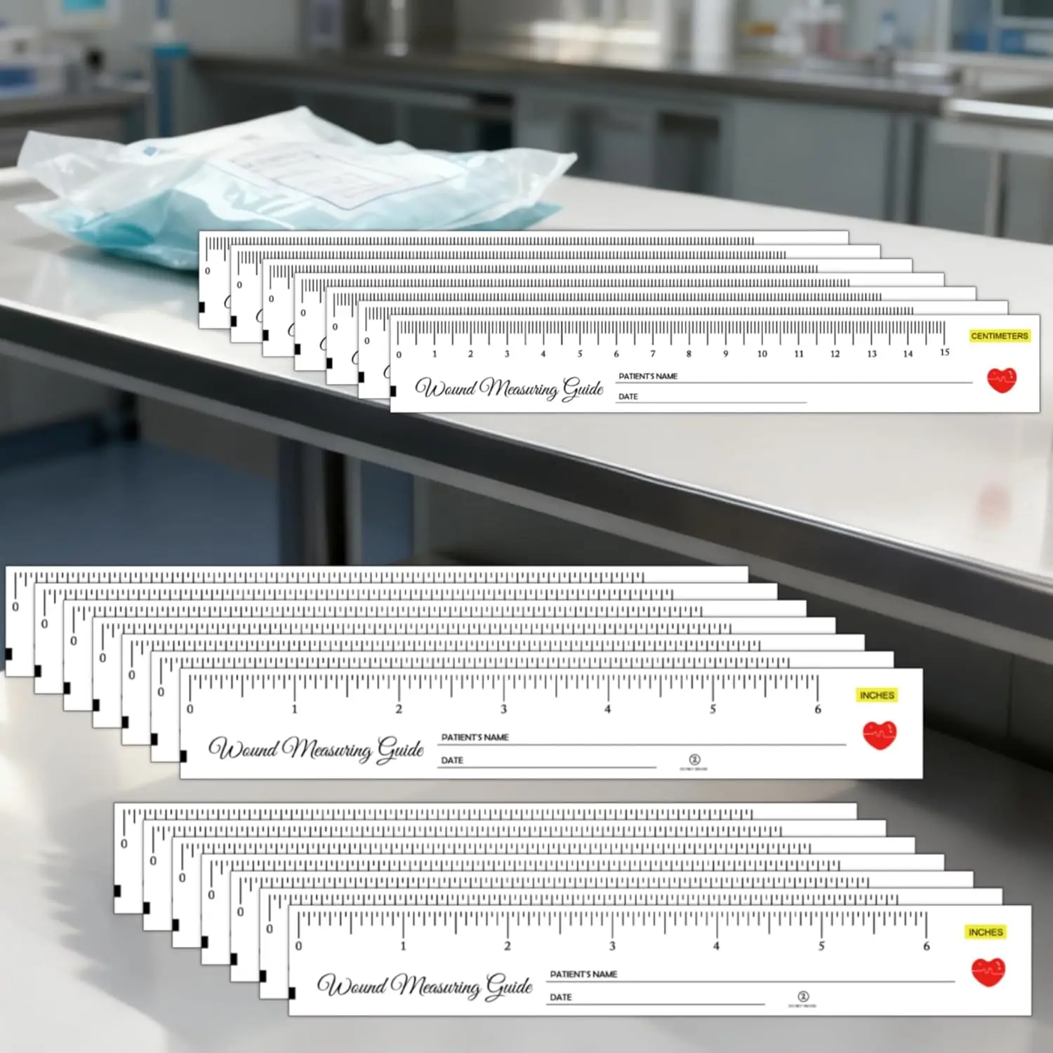 500PCS Disposable Tape Measures Wound Measurement Tools Wound Ruler - Wound Measurement Tools for Nurses Body Wound Care 6 Inch
