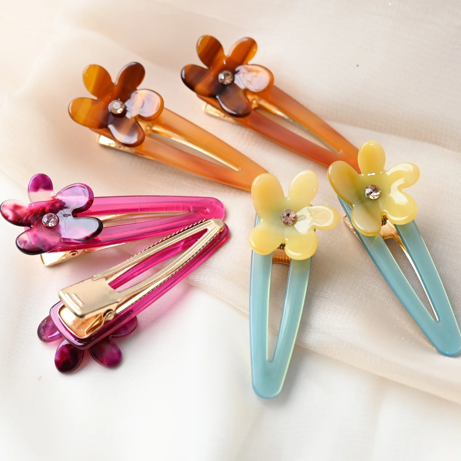 9 سنتيمتر طويلة Yinminez خلات مقاطع الشعر التمساح زهرة المشابك مع أحجار الراين إكسسوارات الشعر الأنيقة #1