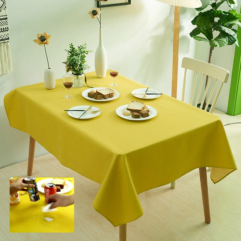 

Waterproof solid color Dining Table Tablecloth Wipeable Reusable Table Cover for Outdoor Picnic Tables