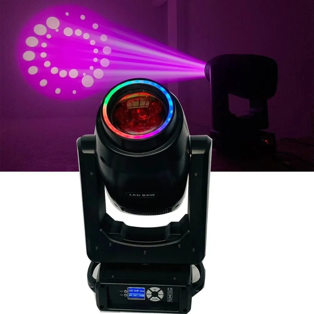 300W LED Moving Head Beam Light with Colorful Aperture Gobo Pattern Stage Light Club DJ Equipment