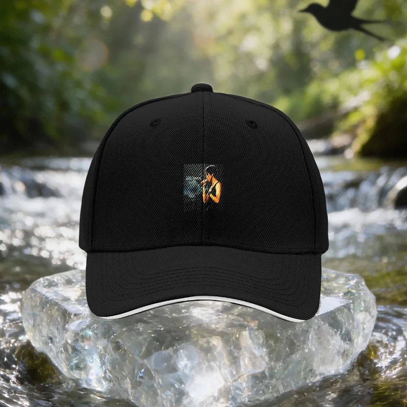 Singing Men'S Black Vest Sandwich Baseball Cap Unisex Easy Lightweight Adjustable Outdoor Sun Hat Ideal Gift for Travel Party Bi