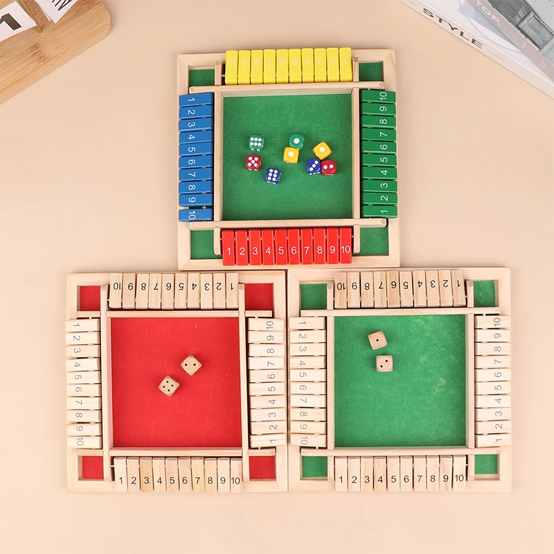 

Набор настольных игр «Закройте коробку» с кубиками для 4-го игроков — четырехсторонняя игра с 10 цифрами для вечеринок и семейных встреч