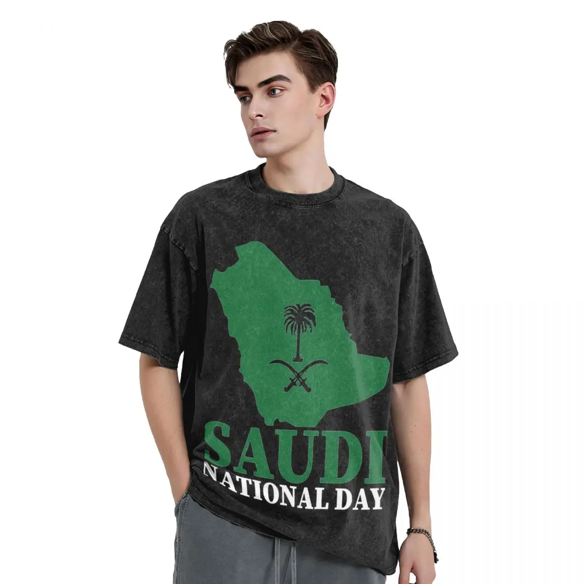 

Men Saudi National Day T Shirts Saudi Arabia Gift Tees Summer Streetwear Short Sleeves T-Shirt O-Neck Harajuku Casual Tshirt Hot