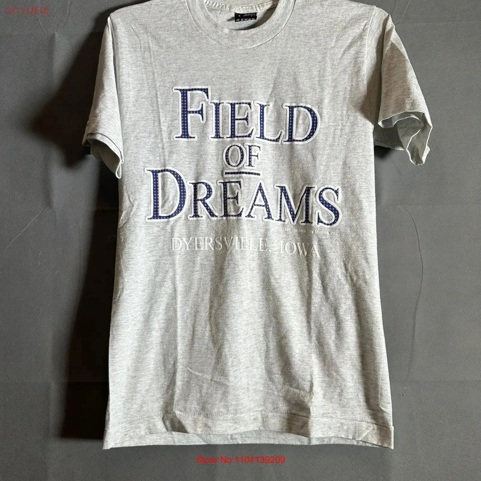 Vintage Field Of Dreams T Shirt Mens Small Gray Dyersville Iowa Movie Baseball 90s vintage Washed Breathable homme Stylish