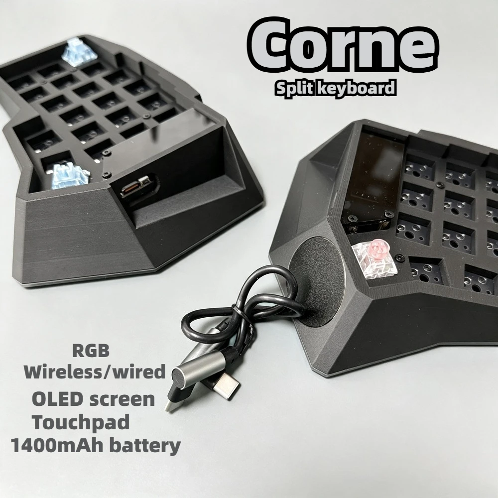 Touchpad Corne Split Keyboard 3x6 Hot Swap RGB Wired/Wireless Bluetooth Keyboard OLED Screen QMK/ZMK Game Keyboard Accessories