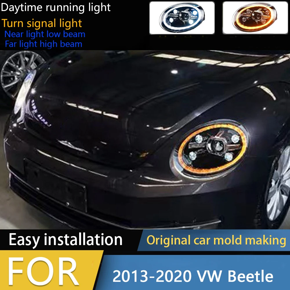 Car Styling for VW Beetle Headlights 2013-2020 Beetle LED Headlight DRL Head Lamp LED Projector High Low Beam Accessories