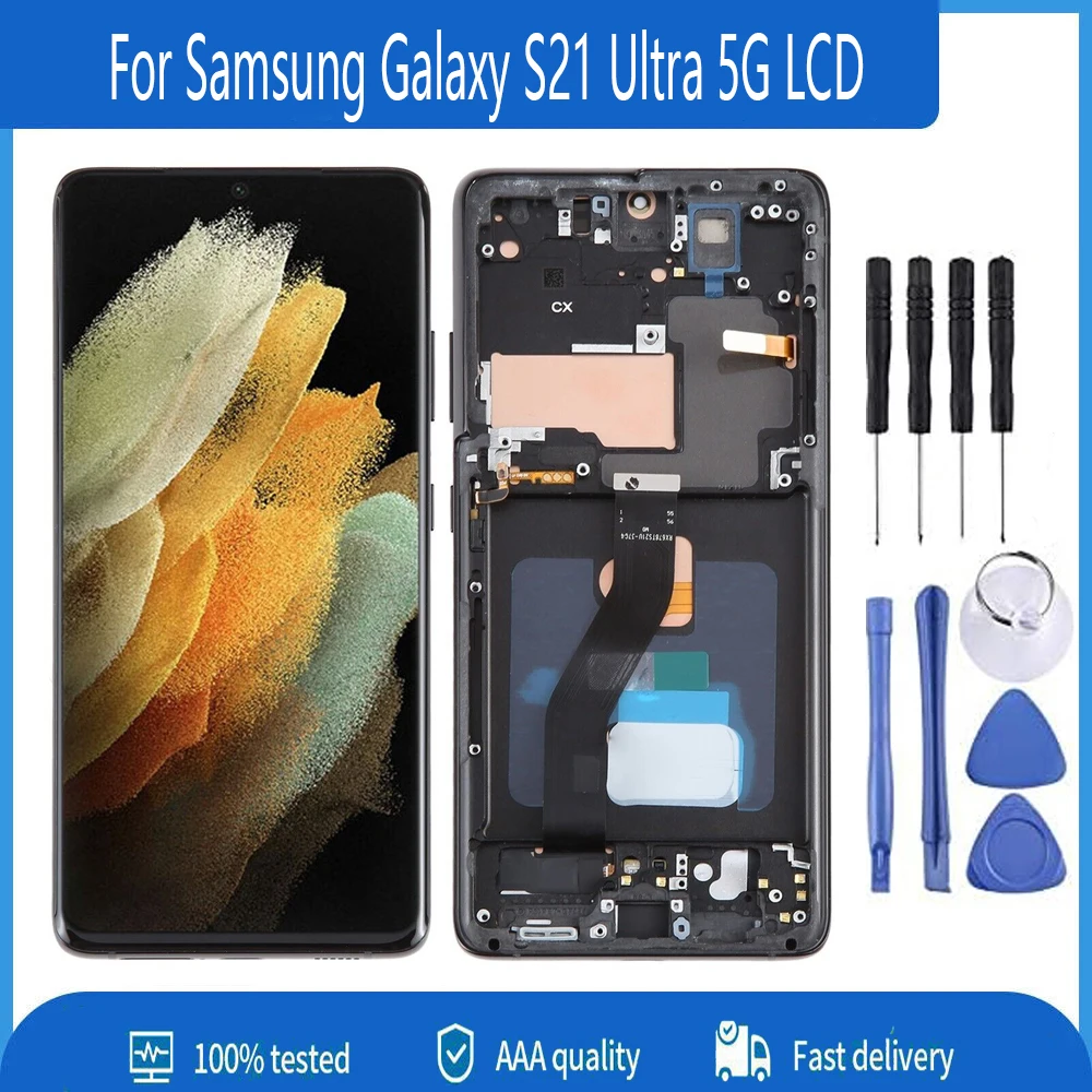 OLED For Samsung Galaxy S21 Ultra 5G LCD G998F G998F/DS G998B G998U G998 Display Touch Screen Digitizer Assembly Repair Parts