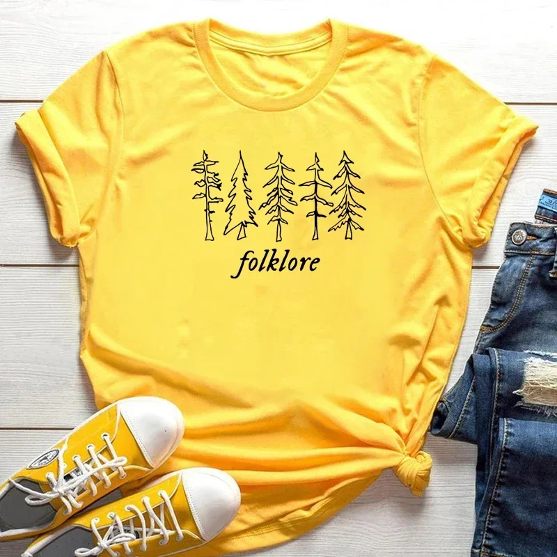 Music Albums T Shirt Folklore Printed Women T Shirt  Folklore Inspired Tee Evermore Midnights Cute Aesthetic Tee Gift for Fans