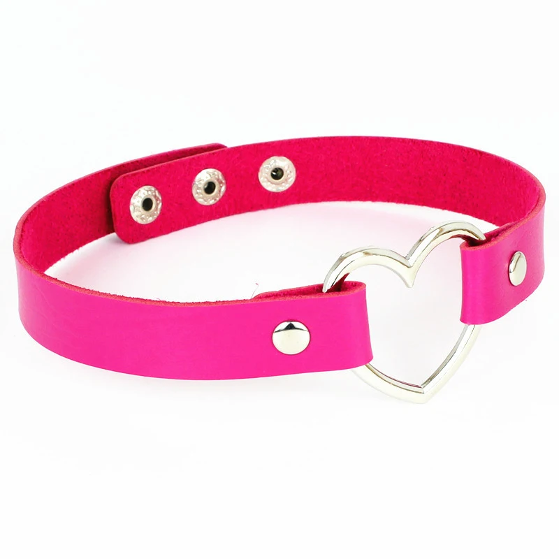 Neue Schwarz Multi Farbe Punk Kragen Halskette Sexy PU Leder Herz Lock Key Spike Halsband für Frauen Gothic Cosplay Partei Schmuck