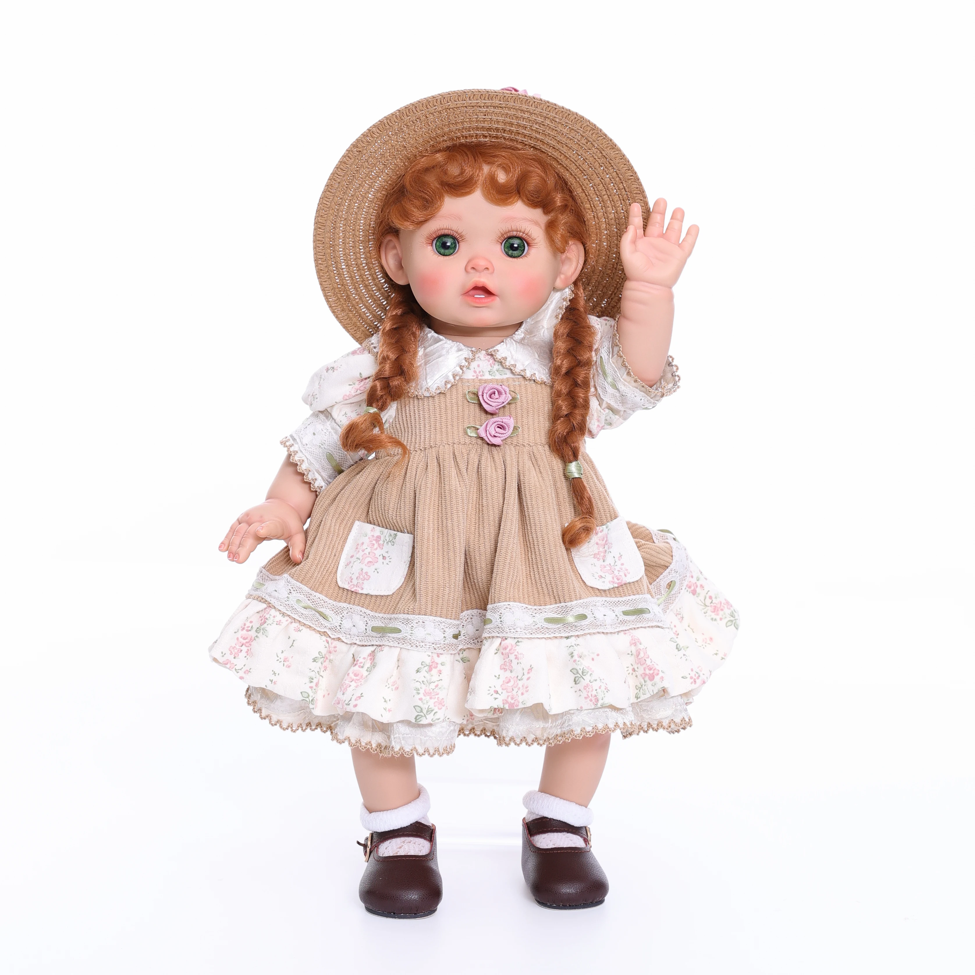 

Cloveray 18 inch Original Realistic Reborn Baby Doll Full Body Vinyl Doll Lifelike Vinyl Doll Handmade High-quality Toy Kid Gift