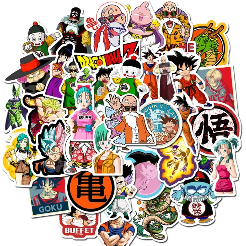 50pcs Dragon Ball Stickers - Personalize Your Suitcase, Skateboard and Notebook with 50 Non-Repeating Stickers