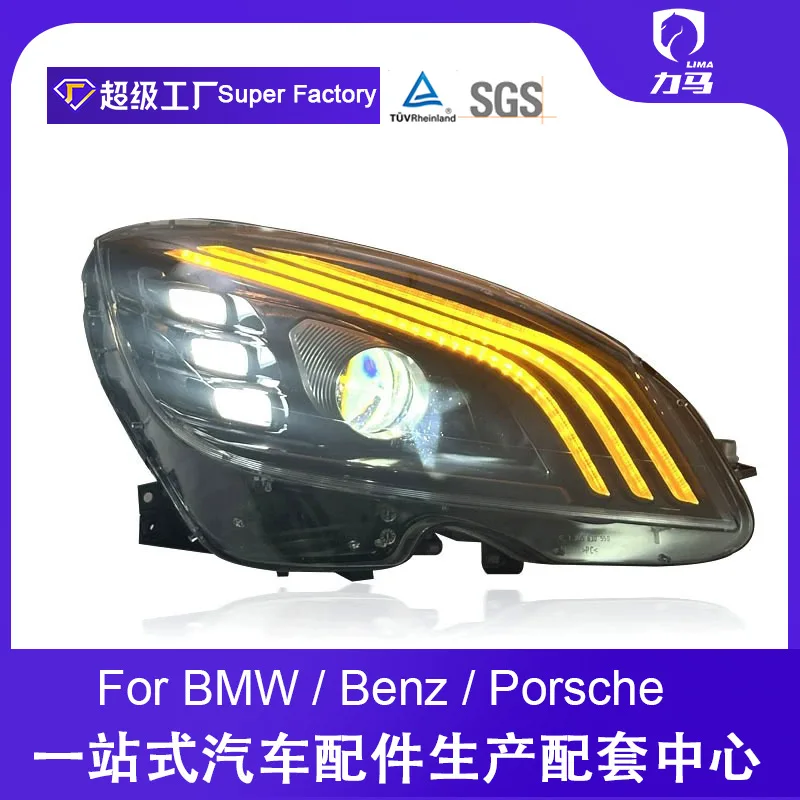 

FOR 2007-2010 Mercedes-Benz C-Class W204 Maybach Style LED Projector Headlight Assembly with Daytime Running Light Modification