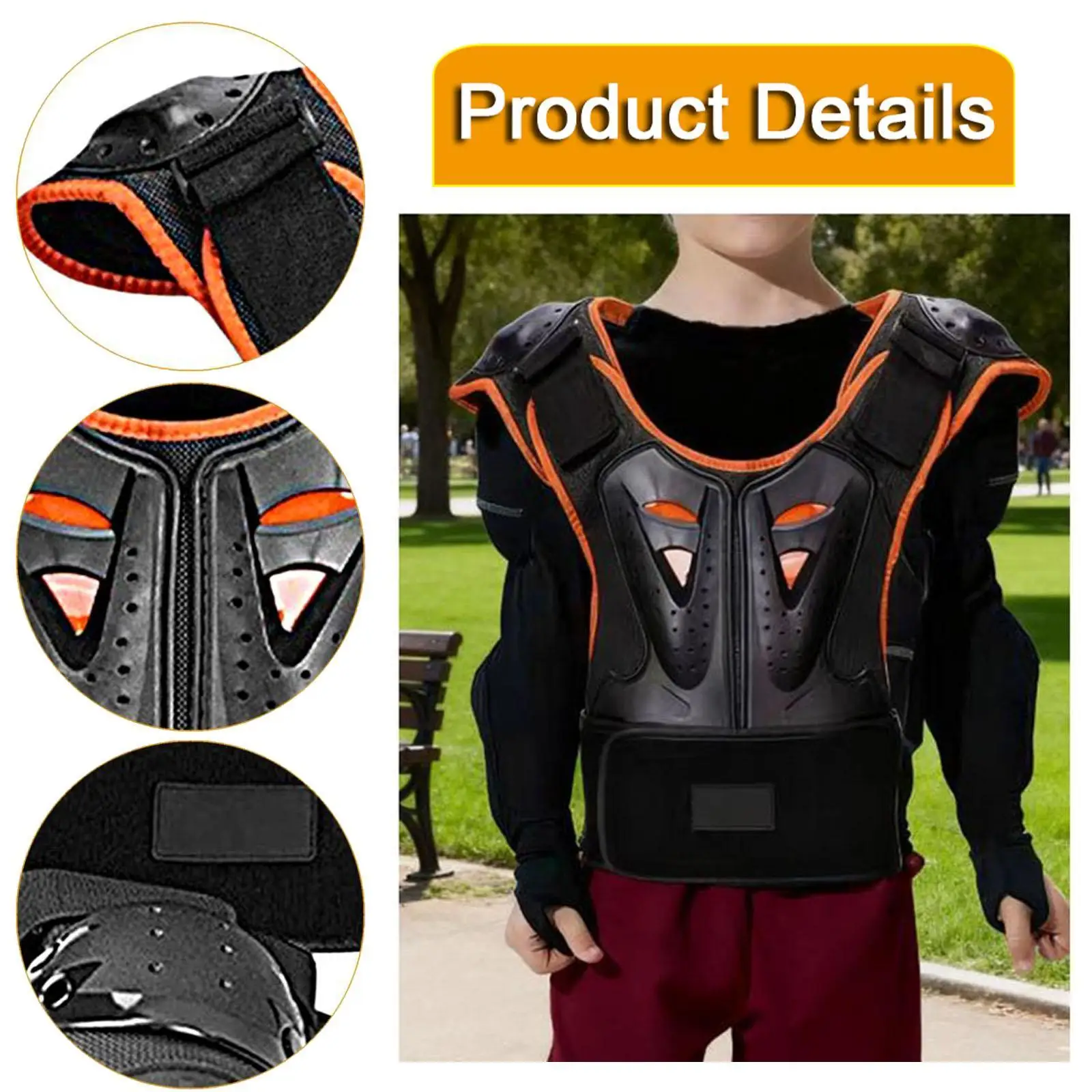 Kids Motorcycle Armors Set Full Body Protective Suit Breathable Chest Spine Back Guard Safety Gear for Cycling Skateboarding
