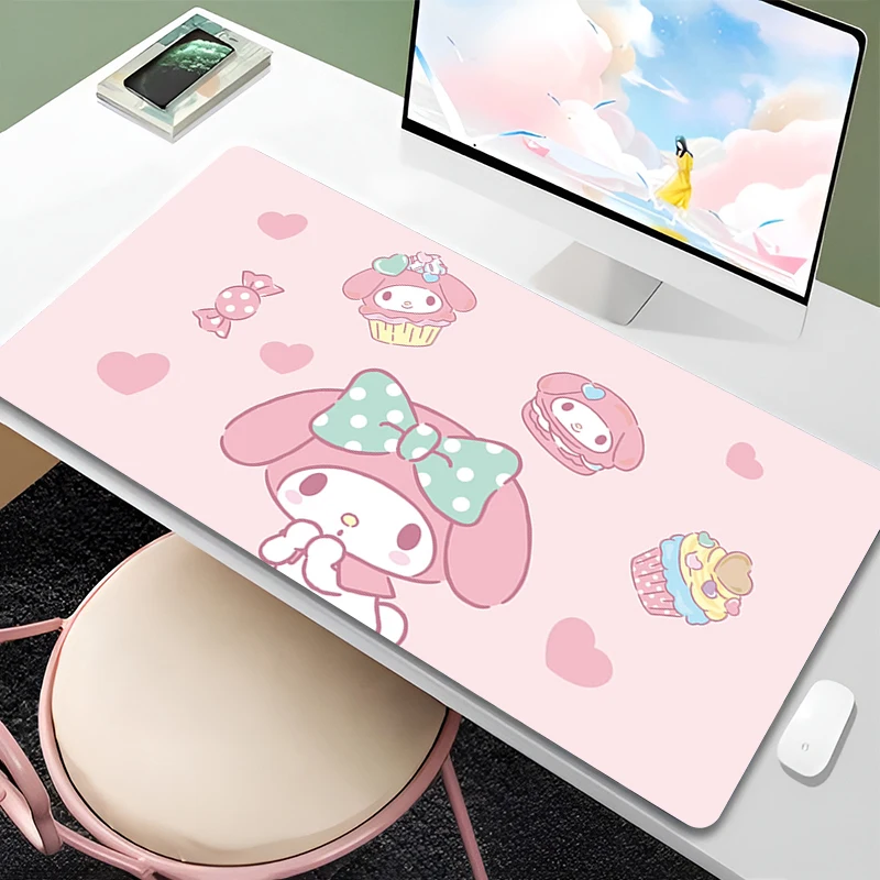 Mouse Pad XXL Pink Keyboard Pad Laptop Kawaii Anime Mousepad PC My M-melody Soft Table Mat Gaming Cartoon Desk Mat For Girl Gift