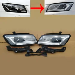 95%new 2pcs Original upgrade set NO AFS Headlight For AUDI Q5 2010-2017 Front bumper headlight headlamp head light head lamp